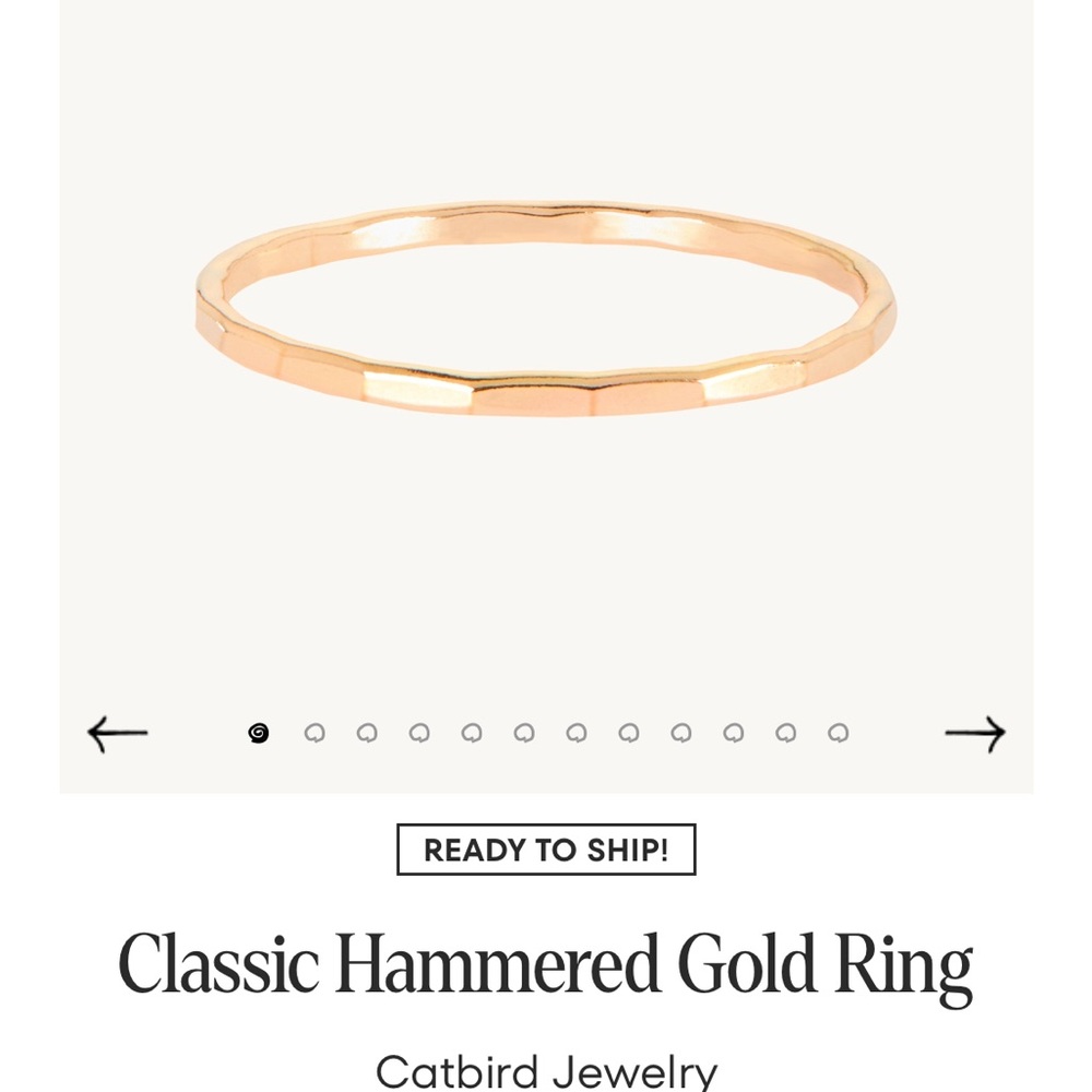 Catbird Hammered Gold Ring
